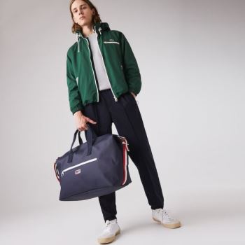 Lacoste Classic Tricolour Accents Weekender Bag - Taška Pánské Tmavě Blankyt Blankyt / Bílé Červené